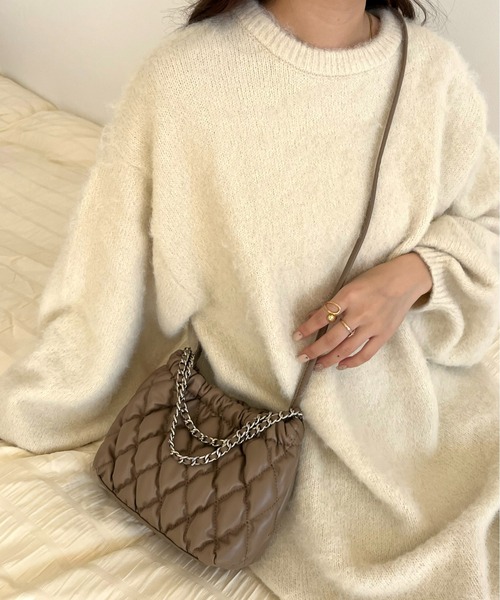 prose verse（プロズヴェール）の「2WAYキルティングミニバッグ（ショルダーバッグ・レディース・グレイッシュベージュ/ブラック/ブラック系その他・ﾌﾘ-）」の3枚目の写真