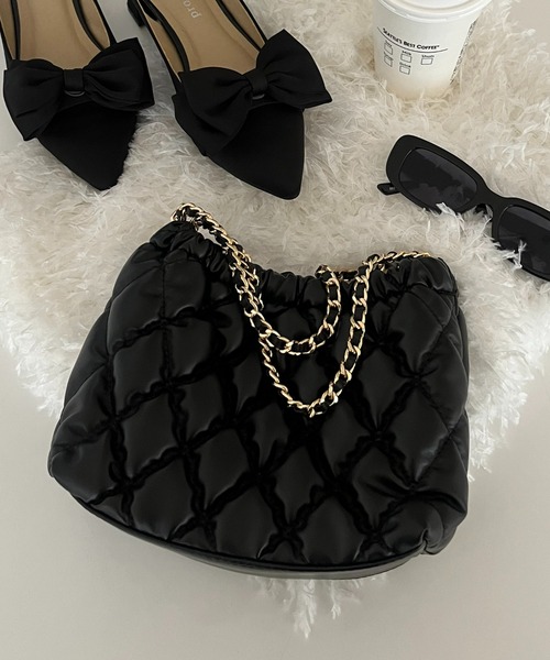 prose verse（プロズヴェール）の「2WAYキルティングミニバッグ（ショルダーバッグ・レディース・グレイッシュベージュ/ブラック/ブラック系その他・ﾌﾘ-）」の12枚目の写真