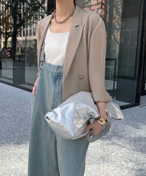 DouDou ドゥドゥ　デニムサロペット　オールインワン　オーバーオール DouDou（ドゥドゥ）の「デニムフロントジップサロペット