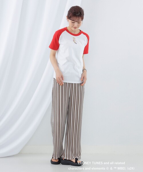 Ray BEAMS（レイビームス）の「Ray BEAMS / ストライプ ジャガード パンツ（その他パンツ・レディース・ブラック/ダークブラウン・ONE SIZE）」の12枚目の写真