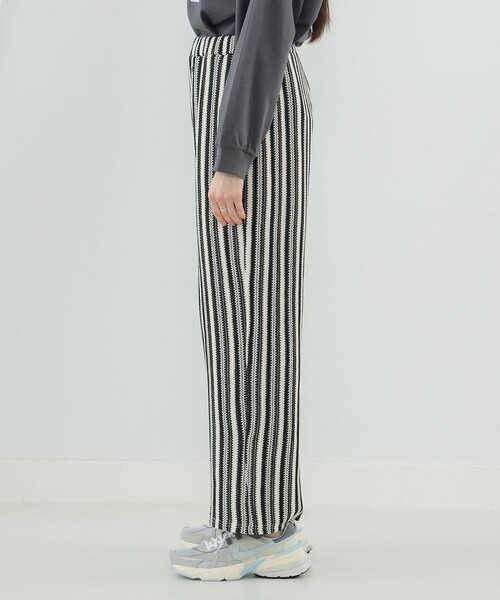 Ray BEAMS（レイビームス）の「Ray BEAMS / ストライプ ジャガード パンツ（その他パンツ・レディース・ブラック/ダークブラウン・ONE SIZE）」の14枚目の写真