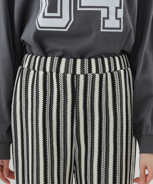 Ray BEAMS（レイビームス）の「Ray BEAMS / ストライプ ジャガード パンツ（その他パンツ・レディース・ブラック/ダークブラウン・ONE SIZE）」の16枚目の写真