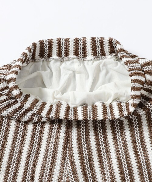 Ray BEAMS（レイビームス）の「Ray BEAMS / ストライプ ジャガード パンツ（その他パンツ・レディース・ブラック/ダークブラウン・ONE SIZE）」の5枚目の写真