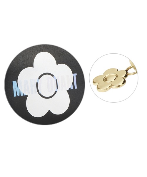 MARY QUANT（マリークワント）の「オーロラロゴプリント ラウンドポーチL（ポーチ・レディース・ブラック/ピンク・FREE）」の6枚目の写真