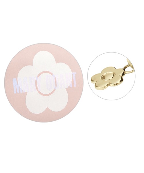 MARY QUANT（マリークワント）の「オーロラロゴプリント ラウンドポーチL（ポーチ・レディース・ブラック/ピンク・FREE）」の4枚目の写真