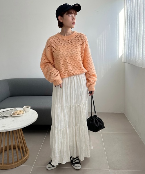 DISCOAT（ディスコート）の「【ユニセックス】モヘアライク透かし編み