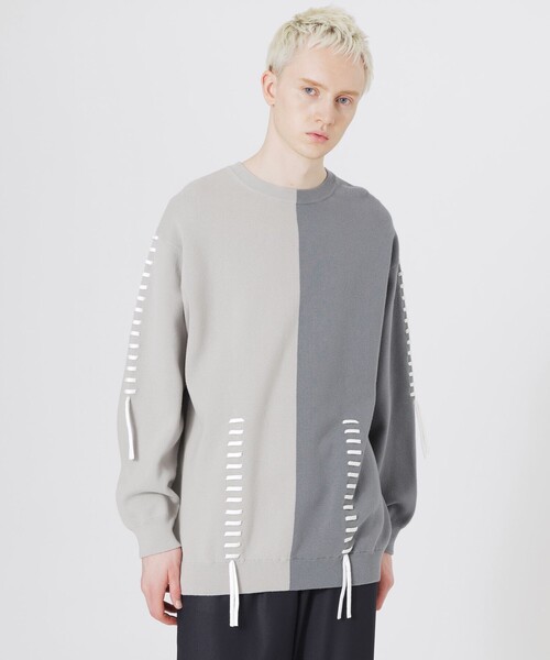 LOVELESS(ラブレス)の「【UNISEX】ポイントスレッドプルオーバー(ニット/セーター・メンズ・ライトグレー/オフホワイト/ブルー系その他3/イエロー系その他・M/L)」の3枚目の写真