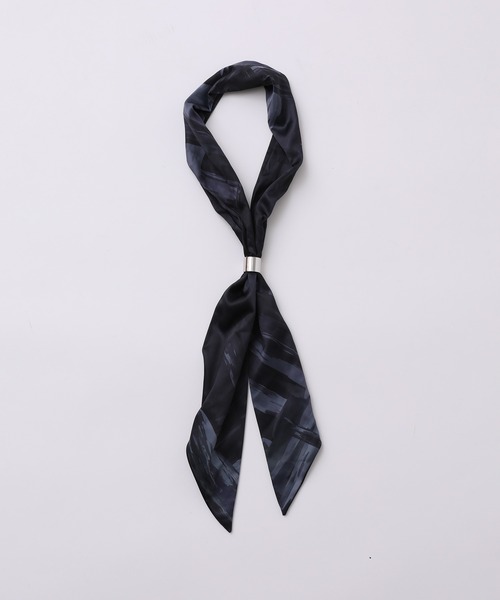 JUNRED（ジュンレッド）の「【 追加生産 】リング付きナロースカーフ（バンダナ/スカーフ・メンズ・ブラック/グレー・FREE）」の5枚目の写真