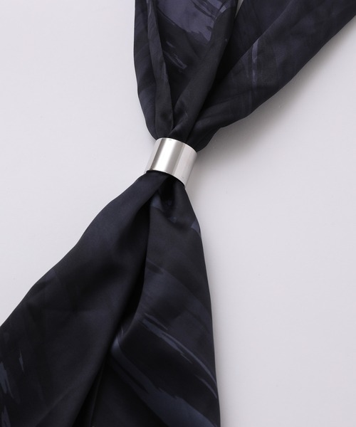 JUNRED（ジュンレッド）の「【 追加生産 】リング付きナロースカーフ（バンダナ/スカーフ・メンズ・ブラック/グレー・FREE）」の6枚目の写真