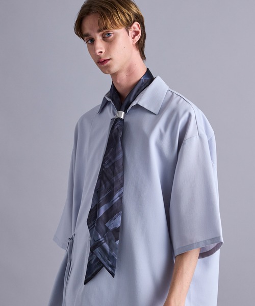 JUNRED（ジュンレッド）の「【 追加生産 】リング付きナロースカーフ（バンダナ/スカーフ・メンズ・ブラック/グレー・FREE）」の10枚目の写真