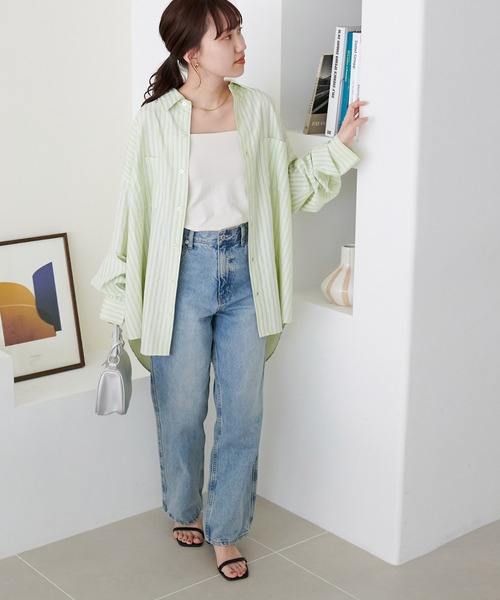 DISCOAT（ディスコート）の「【WEB限定】アソートストライプシャツ《ユニセックス》（シャツ/ブラウス・レディース・ネイビー/ミント/ブルー/グリーン系その他/グリーン系その他2・FREE）」の14枚目の写真