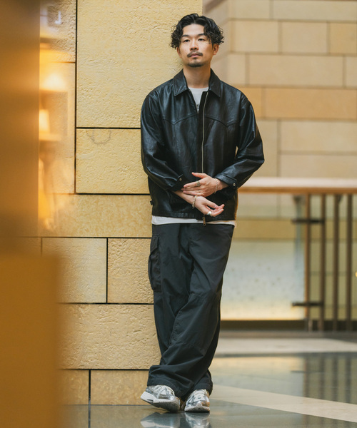 セール】UPCYCLE LETHER BLOUSON / アップサイクルレザーブルゾン