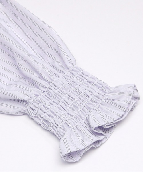 Pitta Re:)(ピッタリ)の「フリル衿ラグラン長袖ブラウス カジュアルシャツ(シャツ/ブラウス・レディース・ライトパープル・LL/L/M)」の3枚目の写真