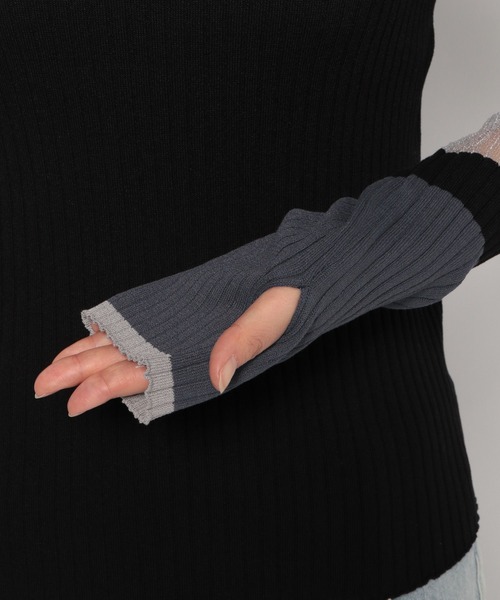 LOWRYS FARM（ローリーズファーム）の「シアーイソザイニットＬＳ 105109（ニット/セーター・レディース・レッド/ネイビー/ブラック・FREE）」の16枚目の写真