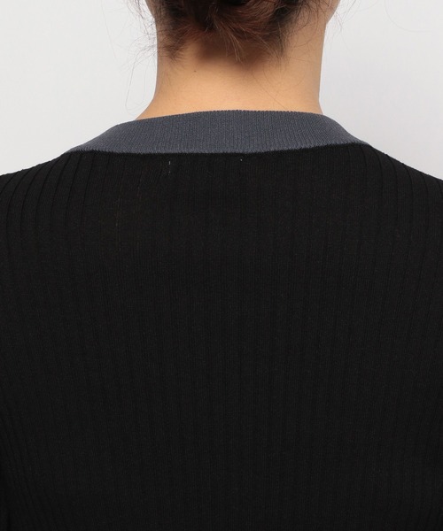 LOWRYS FARM（ローリーズファーム）の「シアーイソザイニットＬＳ 105109（ニット/セーター・レディース・レッド/ネイビー/ブラック・FREE）」の15枚目の写真