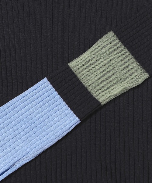 LOWRYS FARM（ローリーズファーム）の「シアーイソザイニットＬＳ 105109（ニット/セーター・レディース・レッド/ネイビー/ブラック・FREE）」の12枚目の写真