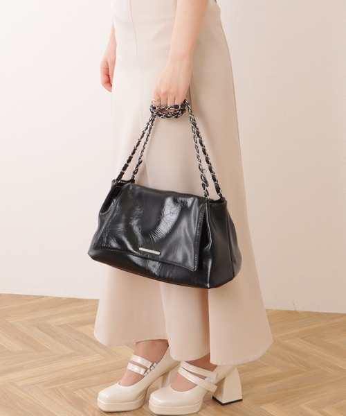 Lace Ladies(レースレディース)の「チェーンストラップ付き フラップ ショルダー バッグ(ショルダーバッグ・レディース・シルバー/ブラック/アイボリー・FREE)」の13枚目の写真