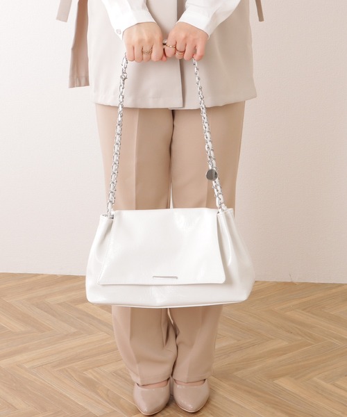Lace Ladies(レースレディース)の「チェーンストラップ付き フラップ ショルダー バッグ(ショルダーバッグ・レディース・シルバー/ブラック/アイボリー・FREE)」の19枚目の写真