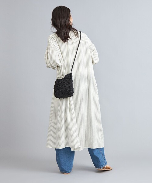 かぐれ　リネンレーヨンスキッパーワンピース タグ付 【24SS】かぐれ リネンレーヨンスキッパーワンピース