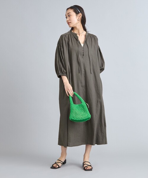 coen（コーエン）の「接触冷感リネンレーヨンスキッパーシャツワンピース（シャツワンピース・レディース・ナチュラル/ダークグレー/その他1・FREE）」の17枚目の写真