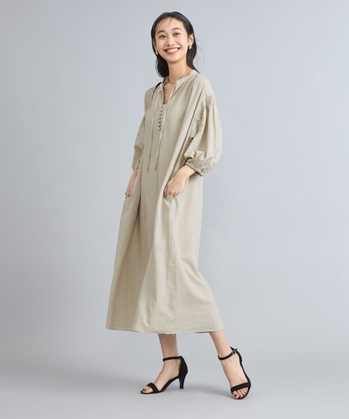 coen（コーエン）の「接触冷感リネンレーヨンスキッパーシャツワンピース（シャツワンピース・レディース・ナチュラル/ダークグレー/その他1・FREE）」の18枚目の写真