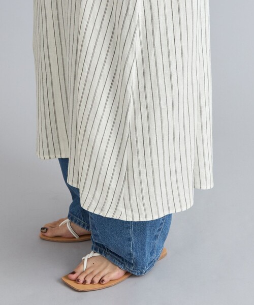 coen（コーエン）の「接触冷感リネンレーヨンスキッパーシャツワンピース（シャツワンピース・レディース・ナチュラル/ダークグレー/その他1・FREE）」の7枚目の写真