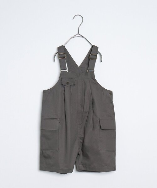 p.premier(ピードットプルミエ)の「ハーフ丈のオーバーオール(サロペット/オーバーオール・キッズ・ブラウン/チャコール/アイボリー・90/100/110/120/140)」の3枚目の写真