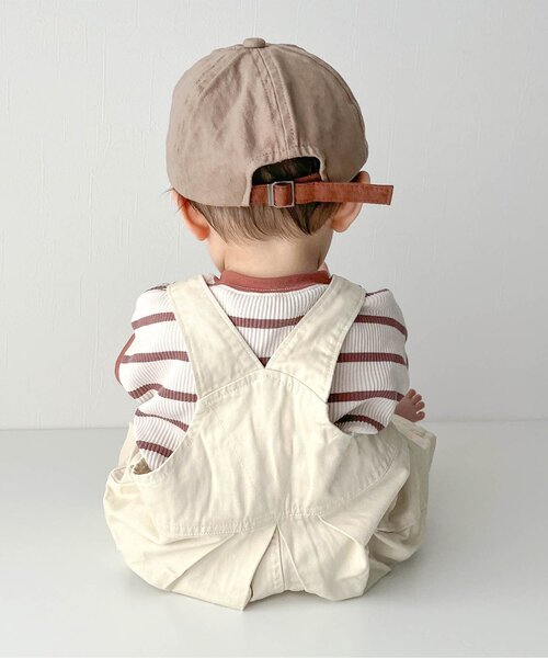 p.premier(ピードットプルミエ)の「ハーフ丈のオーバーオール(サロペット/オーバーオール・キッズ・ブラウン/チャコール/アイボリー・90/100/110/120/140)」の16枚目の写真