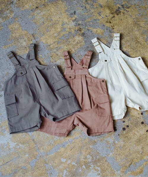 p.premier(ピードットプルミエ)の「ハーフ丈のオーバーオール(サロペット/オーバーオール・キッズ・ブラウン/チャコール/アイボリー・90/100/110/120/140)」の19枚目の写真