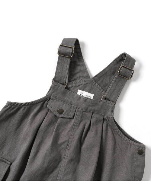 p.premier(ピードットプルミエ)の「ハーフ丈のオーバーオール(サロペット/オーバーオール・キッズ・ブラウン/チャコール/アイボリー・90/100/110/120/140)」の10枚目の写真