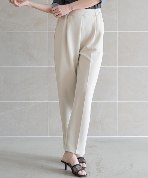 mili an deni(ミリアンデニ)の「TPUテーパードパンツ(スラックス・レディース・ブラック/ピンク/ネイビー/アイボリー・M/L)」の1枚目の写真