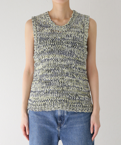 JOURNAL STANDARD（ジャーナルスタンダード）の「イタリーヤーンミックスベスト（ベスト・レディース・グリーン/イエロー・FREE）」の13枚目の写真