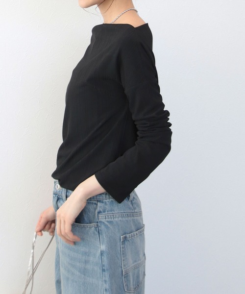 TITE IN THE STORE(ティテ インザ ストア)の「【AGAWD/アガウド】オフショルダーリブプルオーバー(Tシャツ/カットソー・レディース・オフホワイト/ブラック・38)」の11枚目の写真