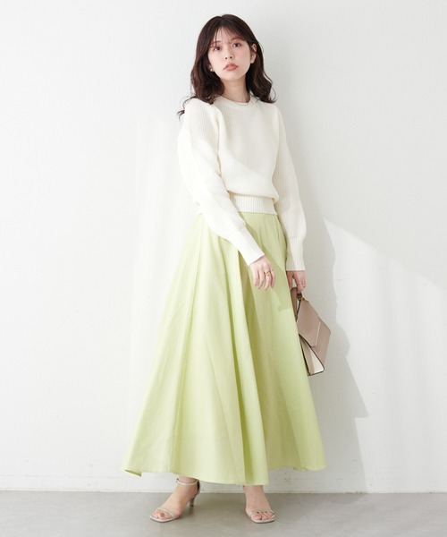 natural couture(ナチュラルクチュール)の「メッシュ編みスポンディッシュニット(ニット/セーター・レディース・チャコールグレー/オフホワイト/ピンク/グリーン・FREE)」の8枚目の写真