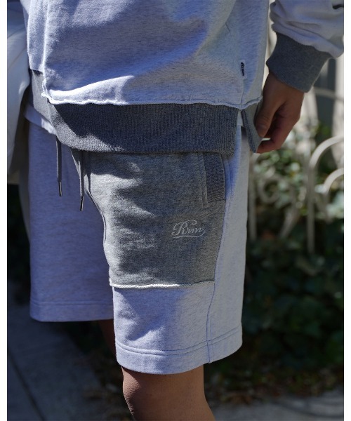 #Re:room（リルーム）の「カラーパッチワークスウェットショーツ（スウェットパンツ・メンズ・ベージュ/ネイビー/グレー・SMALL/MEDIUM）」の2枚目の写真