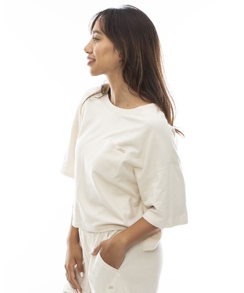 BILLABONG（ビラボン）の「BILLABONG レディース 【CHILLWEAR】 CREW POCKET TOPS トレーナー 【2024年春夏モデル】/ビラボン半袖ポケット付きスウェット（スウェット・レディース・グレー/アイボリー・LARGE/MEDIUM）」の3枚目の写真