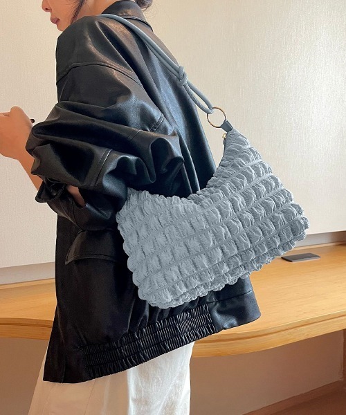 Miniministore（ミニミニストア）の「ショルダーバッグ ポップコーンぽこぽこ鞄（ショルダーバッグ・レディース・ラベンダー/アイボリー/ピンク/ブラック/ダークブラウン/ミント/ブルー・FREE）」の5枚目の写真