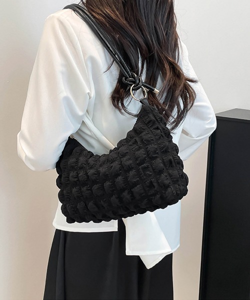 Miniministore（ミニミニストア）の「ショルダーバッグ ポップコーンぽこぽこ鞄（ショルダーバッグ・レディース・ラベンダー/アイボリー/ピンク/ブラック/ダークブラウン/ミント/ブルー・FREE）」の9枚目の写真