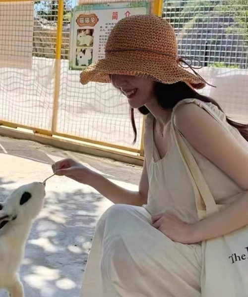 Miniministore（ミニミニストア）の「麦わら帽子 レディース 折たたみ（ハット・レディース・グレー/ネイビー/ピンクベージュ/キャメル/ベージュ・FREE）」の7枚目の写真