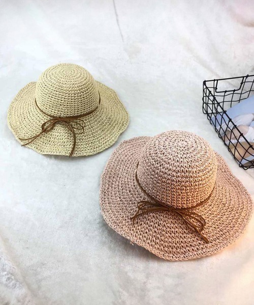 Miniministore（ミニミニストア）の「麦わら帽子 レディース 折たたみ（ハット・レディース・グレー/ネイビー/ピンクベージュ/キャメル/ベージュ・FREE）」の12枚目の写真