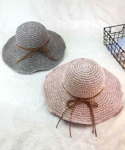 Miniministore（ミニミニストア）の「麦わら帽子 レディース 折たたみ（ハット・レディース・グレー/ネイビー/ピンクベージュ/キャメル/ベージュ・FREE）」の13枚目の写真