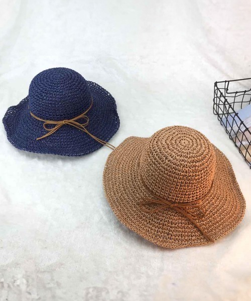 Miniministore（ミニミニストア）の「麦わら帽子 レディース 折たたみ（ハット・レディース・グレー/ネイビー/ピンクベージュ/キャメル/ベージュ・FREE）」の14枚目の写真
