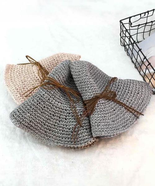 Miniministore（ミニミニストア）の「麦わら帽子 レディース 折たたみ（ハット・レディース・グレー/ネイビー/ピンクベージュ/キャメル/ベージュ・FREE）」の15枚目の写真