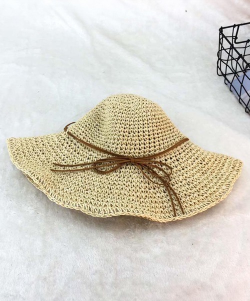 Miniministore（ミニミニストア）の「麦わら帽子 レディース 折たたみ（ハット・レディース・グレー/ネイビー/ピンクベージュ/キャメル/ベージュ・FREE）」の16枚目の写真
