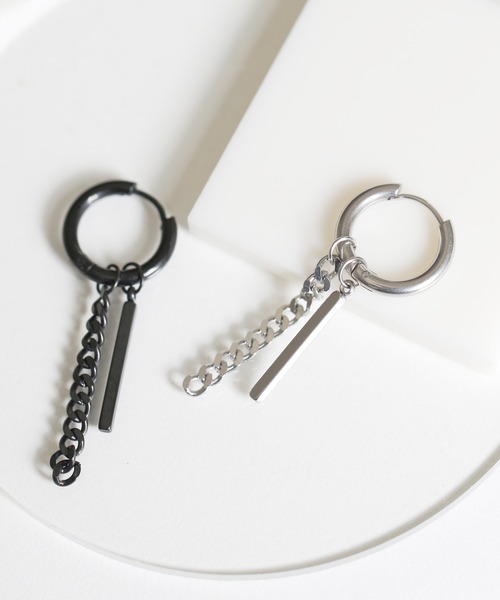VIBGYOR（ヴィブジョー）の「aliru/アレルギー対応 サージカルステンレス 316L【2WAY仕様】片耳メタルバーピアス（ピアス（片耳用）・メンズ・ブラック/シルバー・FREE）」の5枚目の写真