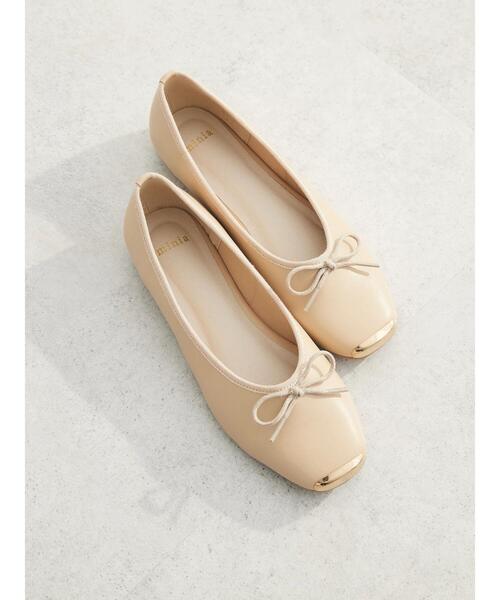 Green　Parks（グリーンパークス）の「・minia　トウキャップバレエシューズ（パンプス・レディース・ブラック/ベージュ/ピンクゴールド・S/M/L/LL）」の14枚目の写真