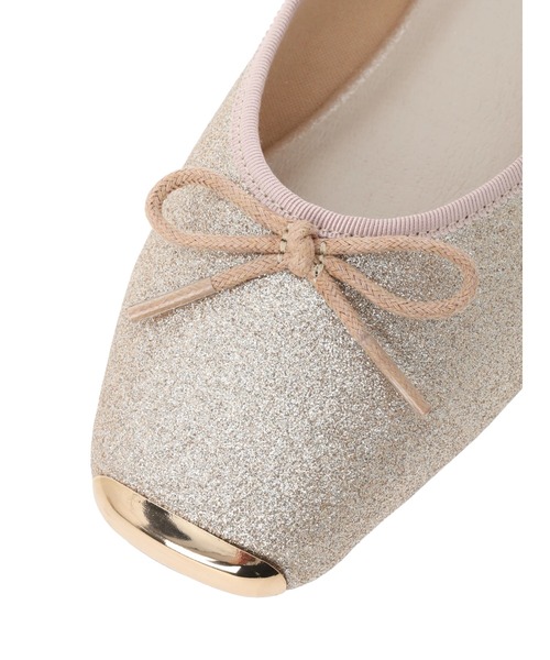 Green　Parks（グリーンパークス）の「・minia　トウキャップバレエシューズ（パンプス・レディース・ブラック/ベージュ/ピンクゴールド・S/M/L/LL）」の4枚目の写真