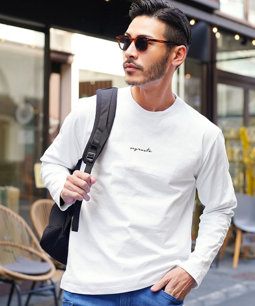 jiggys shop(ジギーズショップ)の「ミドルウエイトロゴ刺繍ロンT 長袖Tシャツ カットソー(Tシャツ/カットソー・メンズ・ミント/ホワイト/ブラック・LARGE/MEDIUM)」の2枚目の写真
