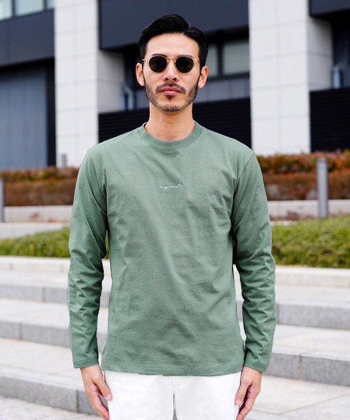 jiggys shop(ジギーズショップ)の「ミドルウエイトロゴ刺繍ロンT 長袖Tシャツ カットソー(Tシャツ/カットソー・メンズ・ミント/ホワイト/ブラック・LARGE/MEDIUM)」の4枚目の写真