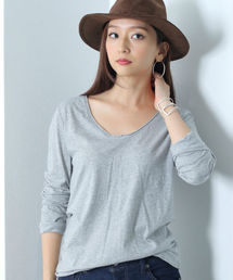 AZUL by moussy | 40/-タンブラー天竺カットオフV/N長袖PO(Tシャツ/カットソー)